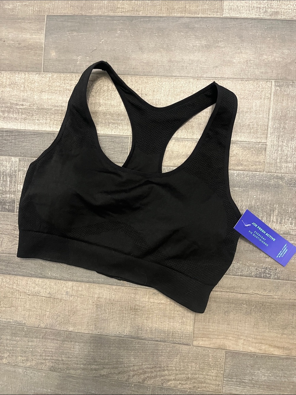 Joe Fresh Black Seamless Racerback Sports Bra